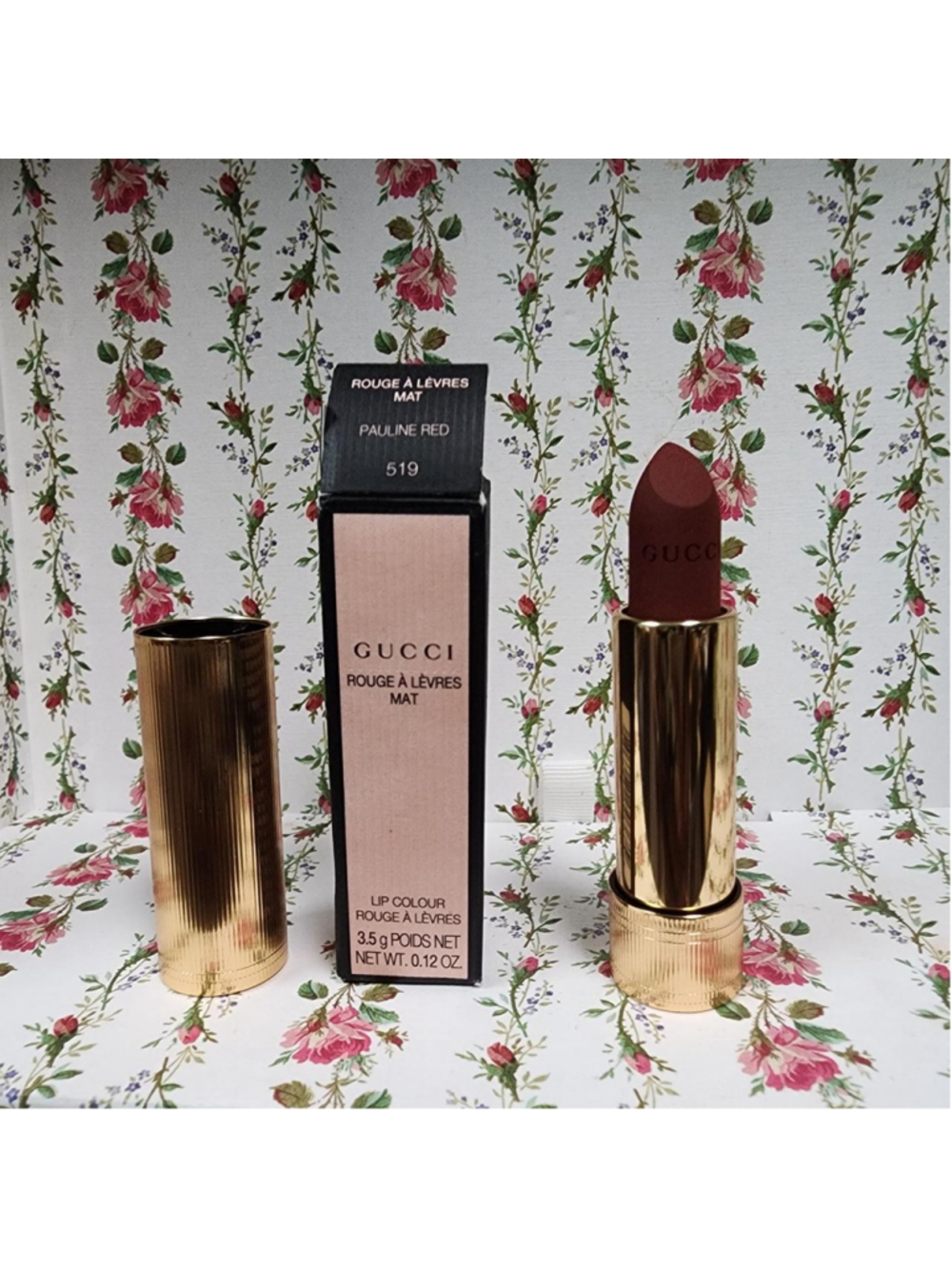 Gucci lipstick in shade 519 Pauline Red #luxury #designer